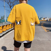 Tricou barbatesc modern cu buzunare si aplicatie in mai multe culori