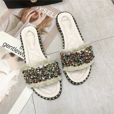 Papuci eleganti de dama cu paiete in doua culori