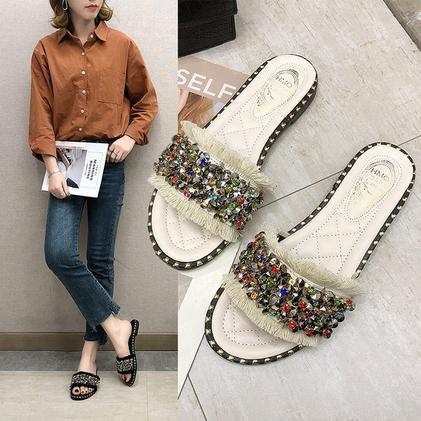 Papuci eleganti de dama cu paiete in doua culori