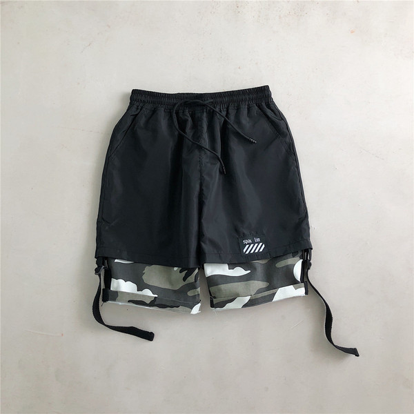 Pantaloni casual barbatesti cu motive de camuflaj in trei culori