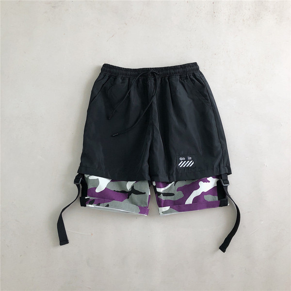 Pantaloni casual barbatesti cu motive de camuflaj in trei culori