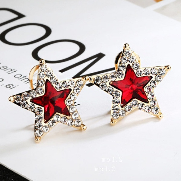 Cercei eleganti de dama in trei culori cu pietre