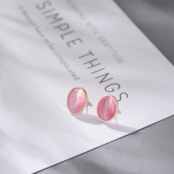 Cercei eleganti de dama in alb si roz