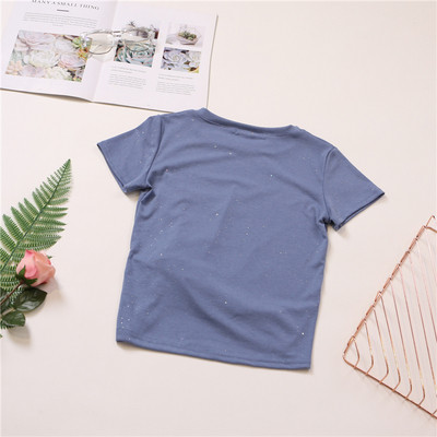 Καθημερινή μπλούζα με κοντό μανίκι σε ροζ, μαύρο, λευκό, μπλε, κίτρινο, καφέ χρώμα