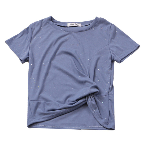 Καθημερινή μπλούζα με κοντό μανίκι σε ροζ, μαύρο, λευκό, μπλε, κίτρινο, καφέ χρώμα