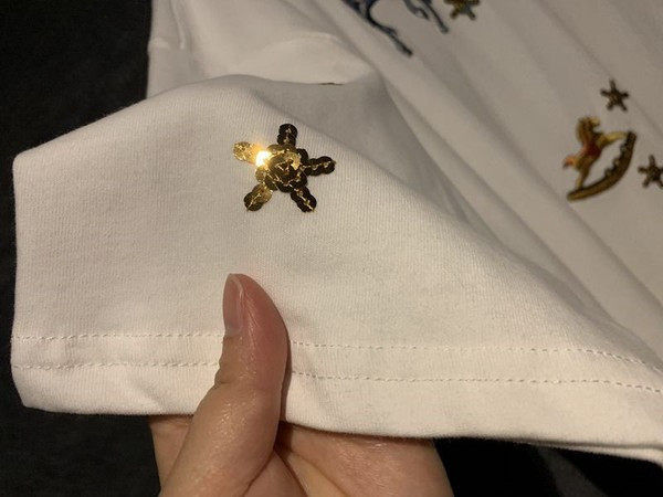 Γυναικείο μπλουζάκι με κεντήματα και πούλιες σε δύο χρώματα