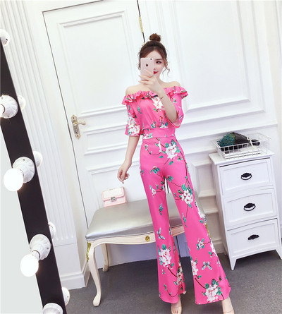 Γυναικείες κομψές φόρμες με υψηλή μέση σε δύο χρώματα