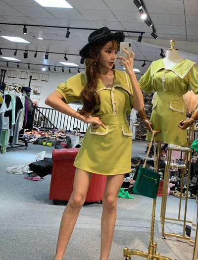 Set fusta si camasa de dama in doua culori