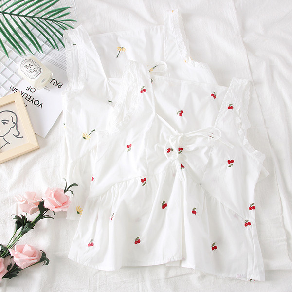 Maieu casual dama alb cu broderie