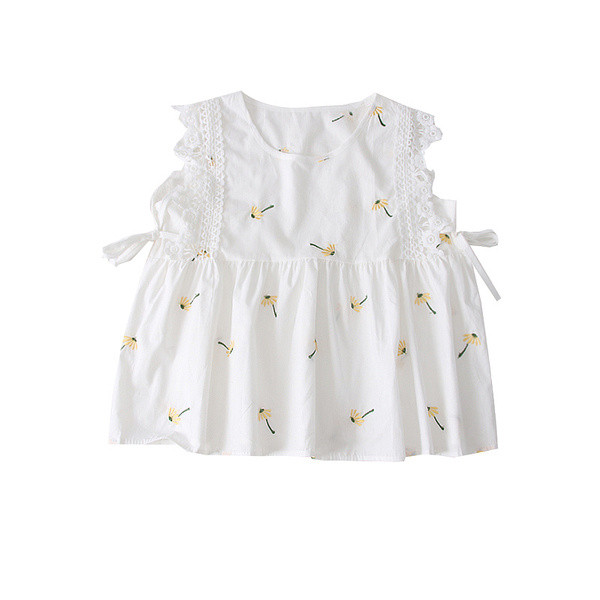 Napi női felső, fehér hímzéssel