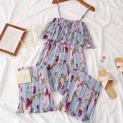 Modern női overall több színben virágos motívumokkal