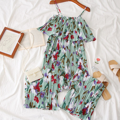 Modern női overall több színben virágos motívumokkal