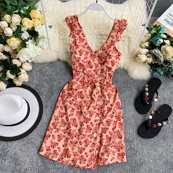 Rochie eleganta de dama cu decolteu in V cu nasturi