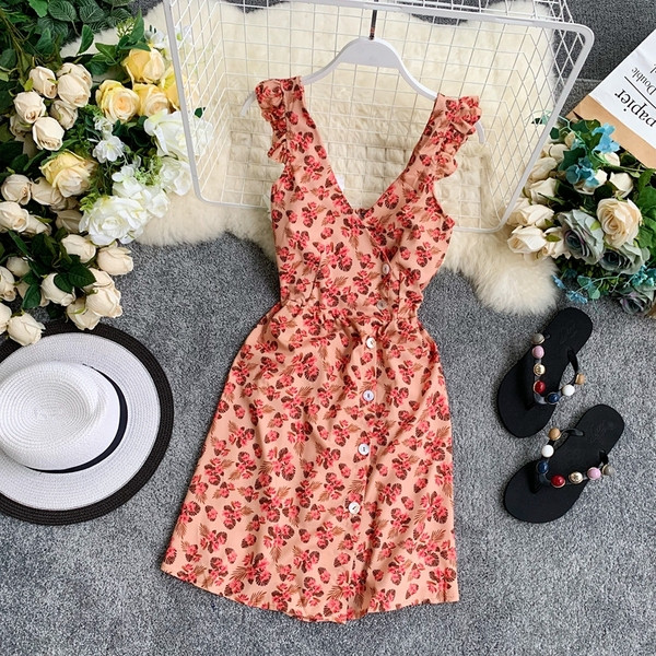 Rochie eleganta de dama cu decolteu in V cu nasturi