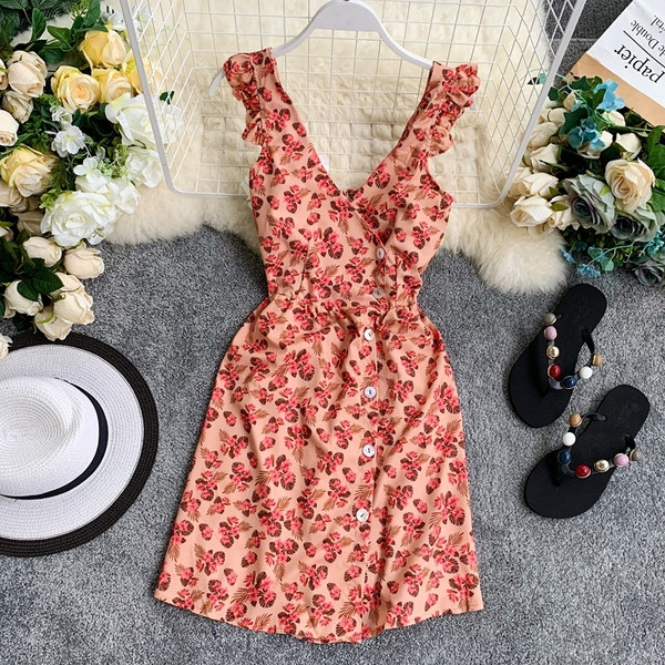 Rochie eleganta de dama cu decolteu in V cu nasturi