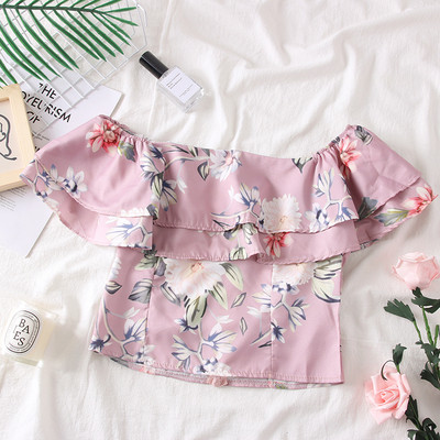 Κομψή γυναικεία μπλούζα σε διάφορα χρώματα με floral μοτίβα