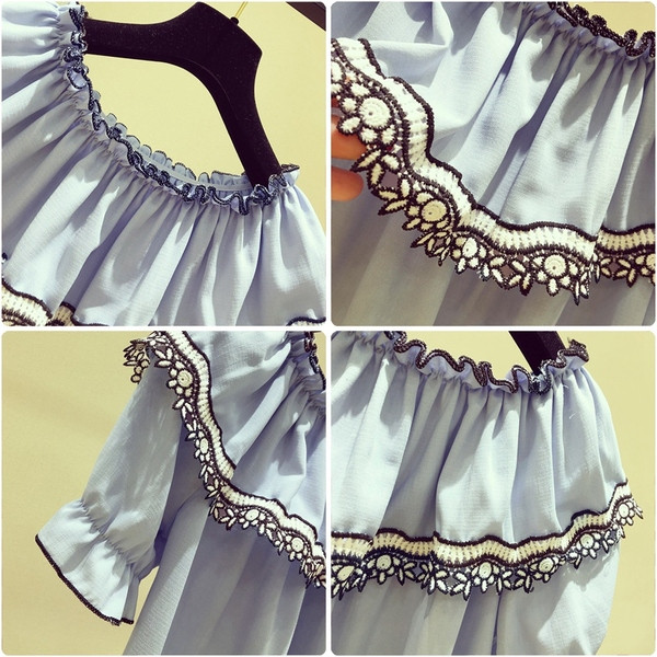 Alkalmi női blúz O-nyakkal, három színben