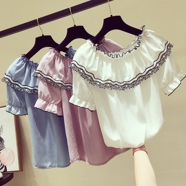 Alkalmi női blúz O-nyakkal, három színben