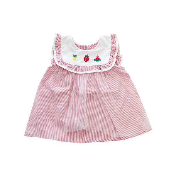 Rochie modernă pentru copii în dungi cu tul