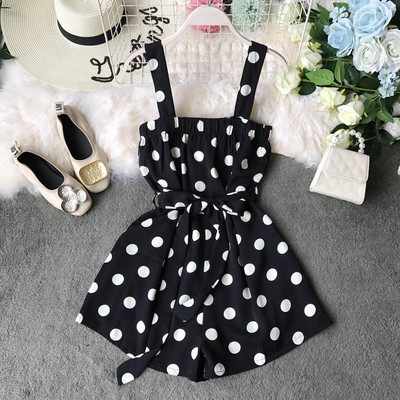 Καθημερινή γυναικεία σαλοπέτα πουά σε λευκό και μαύρο χρώμα