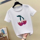 Γυναικείο μπλουζάκι με λευκές πούλιες