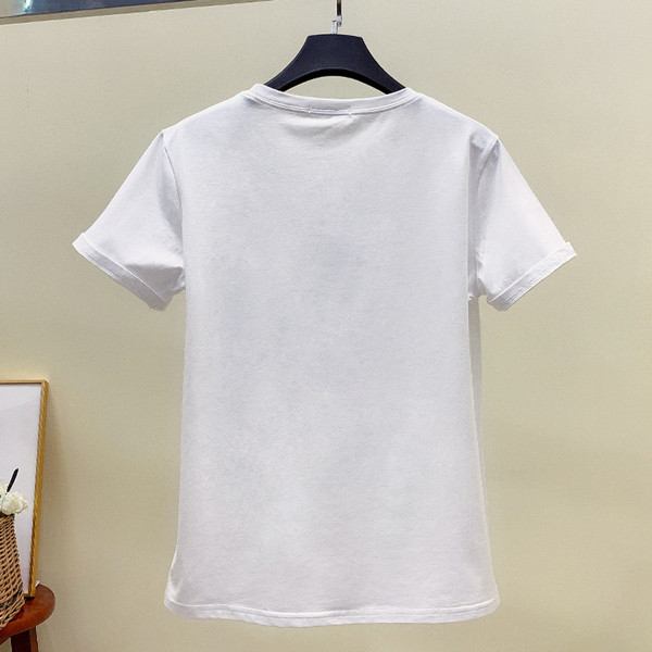 Γυναικείο μπλουζάκι με λευκές πούλιες