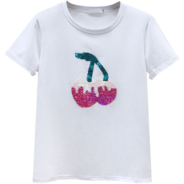 Γυναικείο μπλουζάκι με λευκές πούλιες