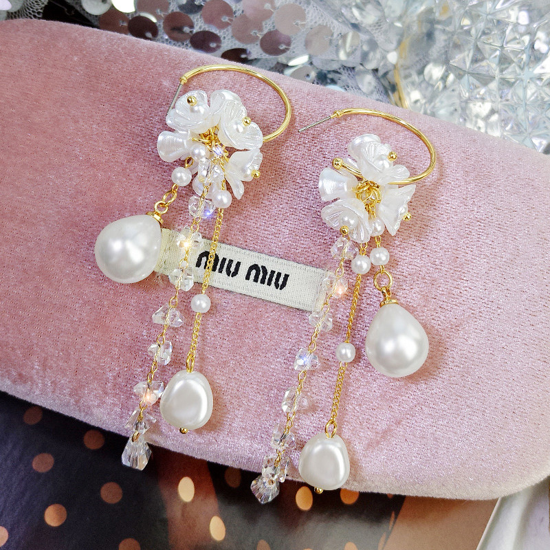 Cercei de top dama cu perle decorative