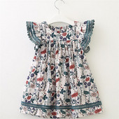 Lezser gyerekruha két színben virágos motívumokkal