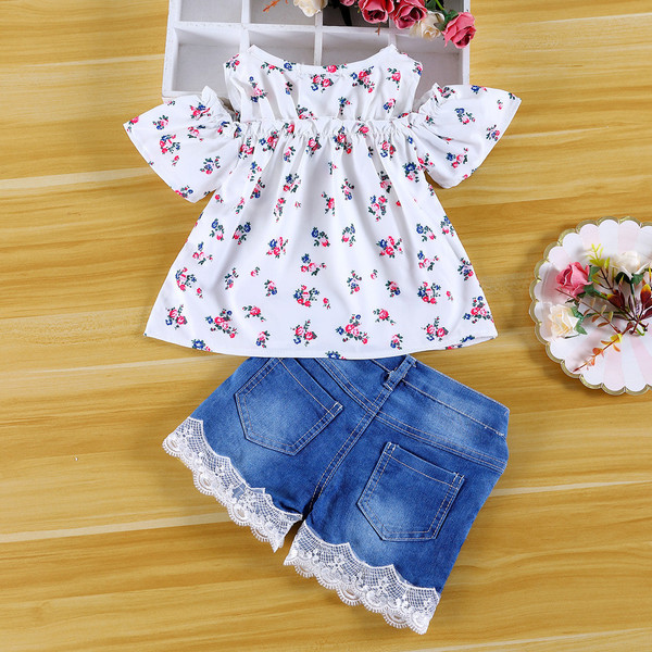 Set modern pentru copii pentru fete bluză și pantaloni din două piese