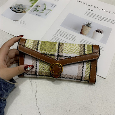 Portofel de dama in carouri din piele ecologica