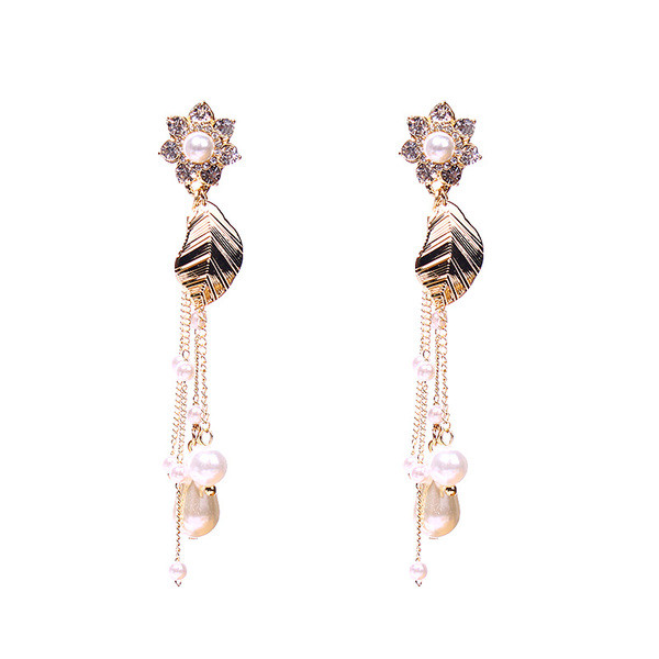 Női felső fülbevaló arany színű kövekkel