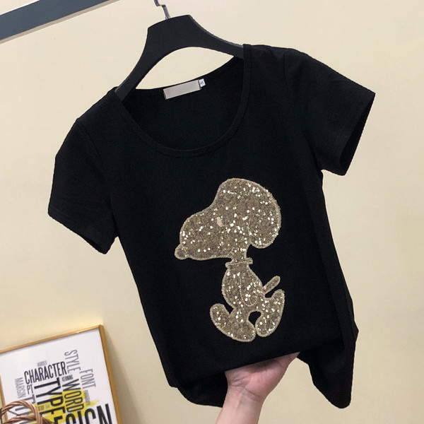 Alkalmi női póló O-nyakú fehér, fekete és piros színben