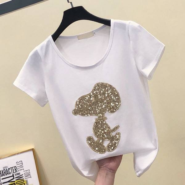 Alkalmi női póló O-nyakú fehér, fekete és piros színben