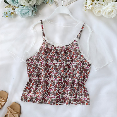 Μοντέρνα γυναικεία μπλούζα  με floral μοτίβο σε τέσσερα χρώματα