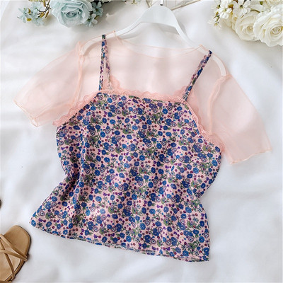 Μοντέρνα γυναικεία μπλούζα  με floral μοτίβο σε τέσσερα χρώματα