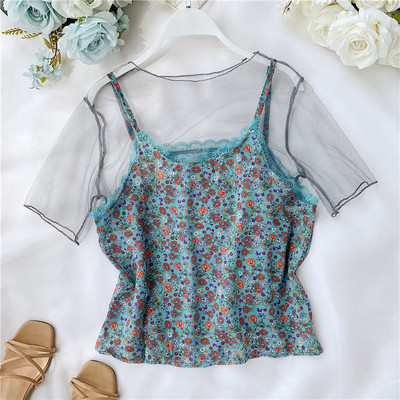 Μοντέρνα γυναικεία μπλούζα  με floral μοτίβο σε τέσσερα χρώματα