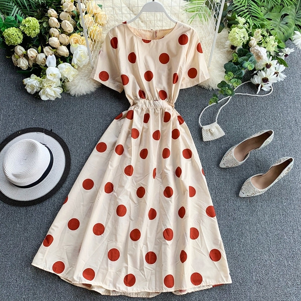 Rochie de dama moderna cu buline model lung in trei culori