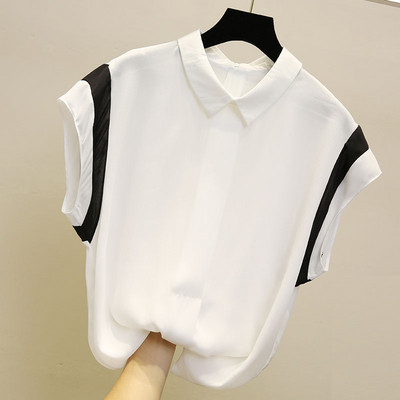 Stílusos női ing rövid ujjal és klasszikus gallérral három színben