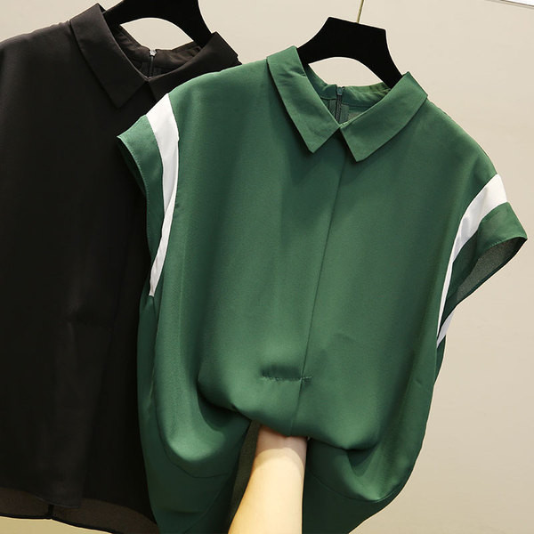 Stílusos női ing rövid ujjal és klasszikus gallérral három színben