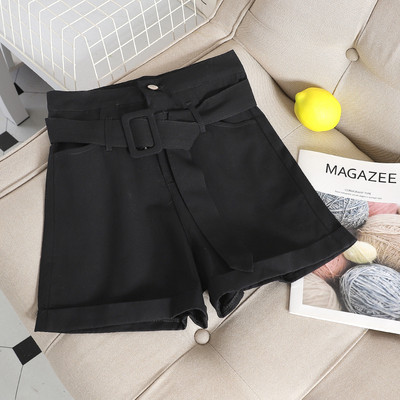 Дамски модерни къси панталони с колан в няколко цвята