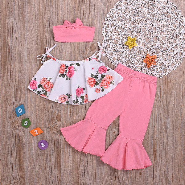 Nou set modern pentru copii cu motive florale pentru fete