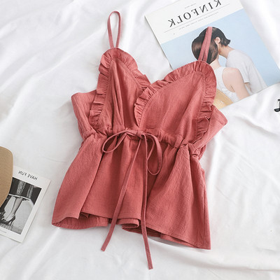 Modern női felső, vékony pántokkal és megkötőkkel, több színben