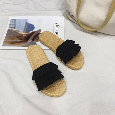 Casual γυναικείες  παντόφλες από οικολογικό σουέτ με επίπεδη σόλα σε τρία χρώματα