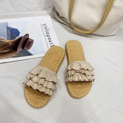 Casual γυναικείες  παντόφλες από οικολογικό σουέτ με επίπεδη σόλα σε τρία χρώματα