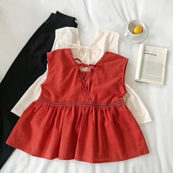 Maieu modern de damă cu cravate și decolteu în V în trei culori