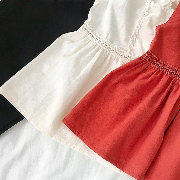 Maieu modern de damă cu cravate și decolteu în V în trei culori