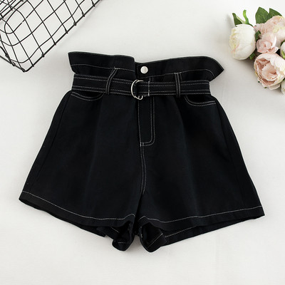 Σύντομα γυναικεία παντελόνια με ψηλή μέση και ζώνη σε διάφορα χρώματα