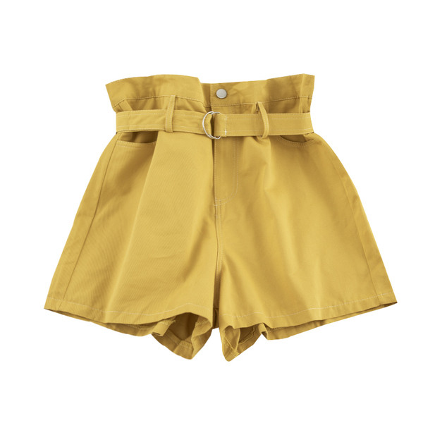 Σύντομα γυναικεία παντελόνια με ψηλή  μέση και ζώνη σε διάφορα χρώματα