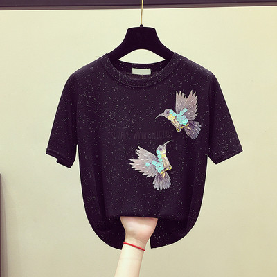 Γυναικείο μπλουζάκι με πούλιες σε τρία χρώματα